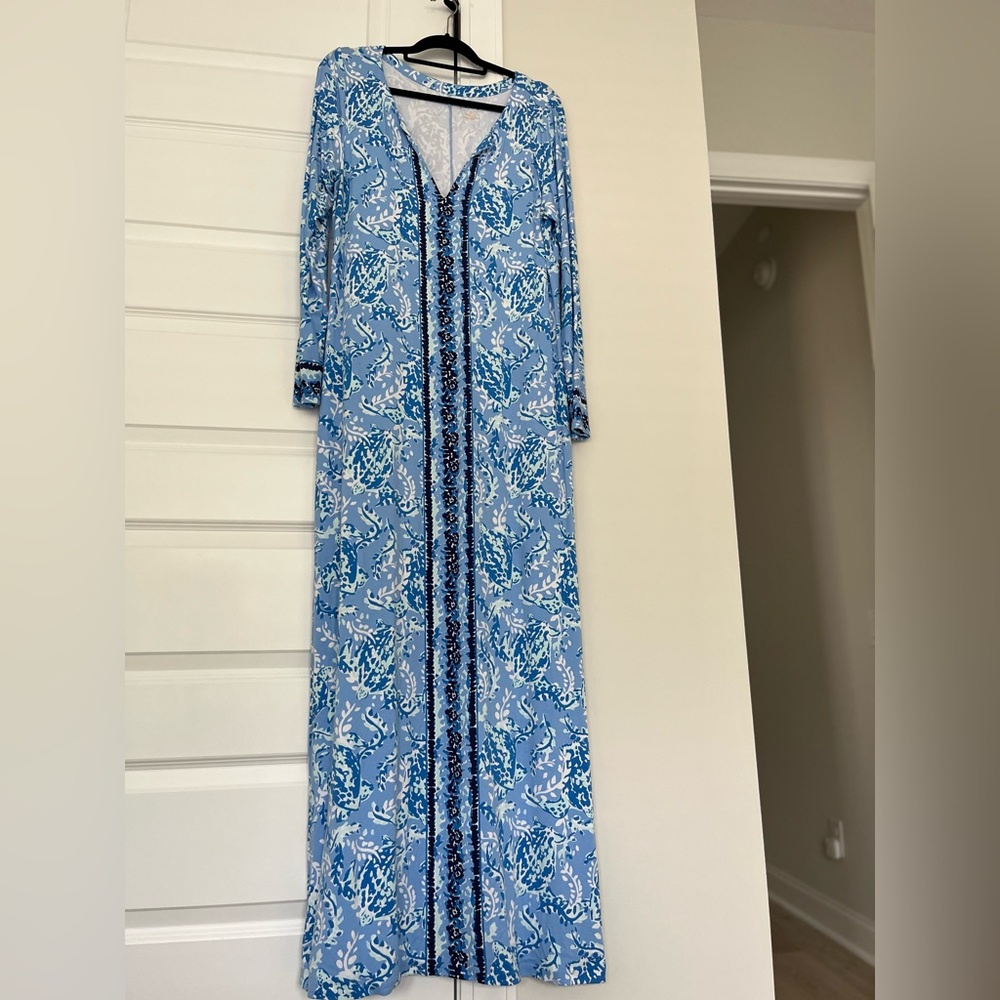 Lilly Pulitzer Blue and White Maxi Dress